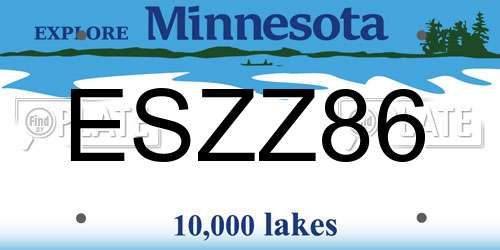 ESZZ86 Minnesota License Plate