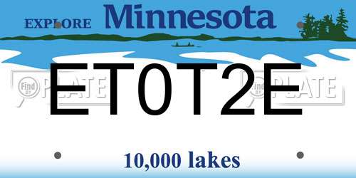 ET0T2E Minnesota License Plate