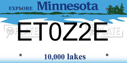 ET0Z2E Minnesota License Plate