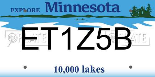 ET1Z5B Minnesota License Plate