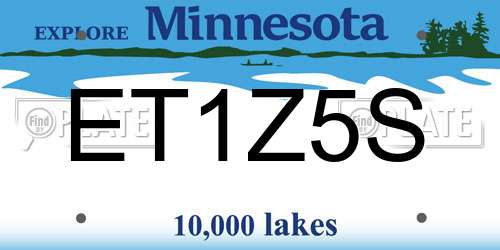 ET1Z5S Minnesota License Plate
