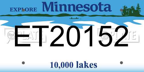 ET20152 Minnesota License Plate