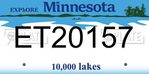 ET20157 Minnesota License Plate