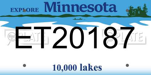 ET20187 Minnesota License Plate