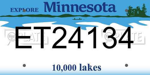 ET24134 Minnesota License Plate