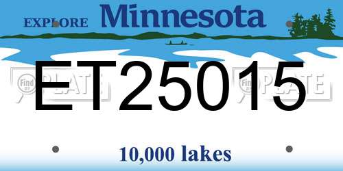 ET25015 Minnesota License Plate