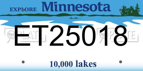 ET25018 Minnesota License Plate