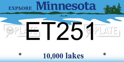 ET251 Minnesota License Plate
