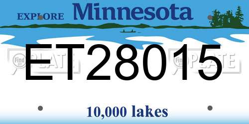 ET28015 Minnesota License Plate