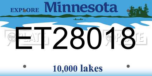 ET28018 Minnesota License Plate