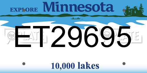 ET29695 Minnesota License Plate
