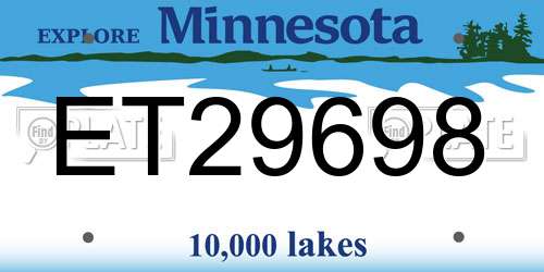 ET29698 Minnesota License Plate