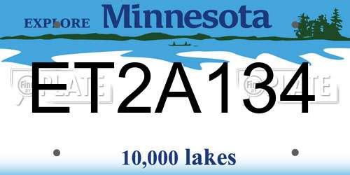 ET2A134 Minnesota License Plate