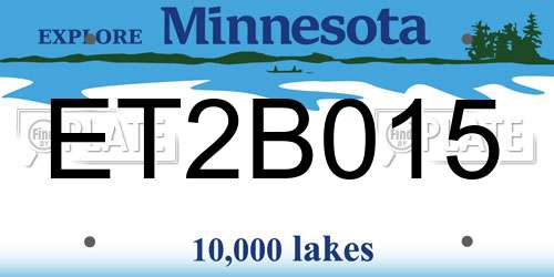 ET2B015 Minnesota License Plate