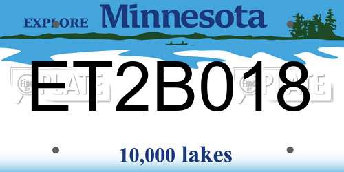 ET2B018 Minnesota License Plate