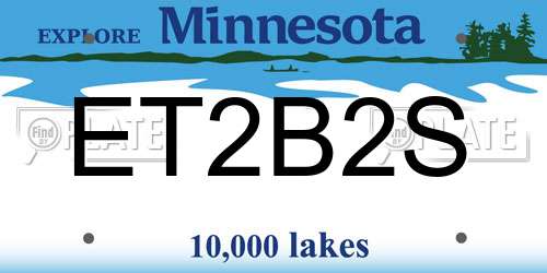 ET2B2S Minnesota License Plate