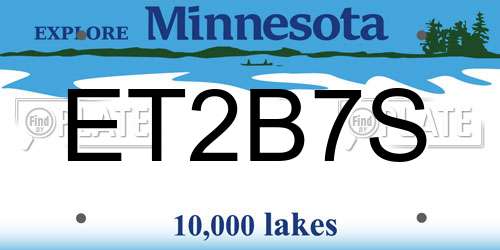 ET2B7S Minnesota License Plate