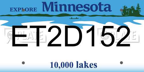ET2D152 Minnesota License Plate