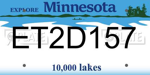 ET2D157 Minnesota License Plate