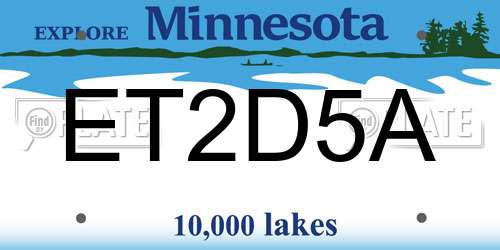 ET2D5A Minnesota License Plate