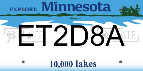 ET2D8A Minnesota License Plate