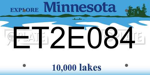 ET2E084 Minnesota License Plate