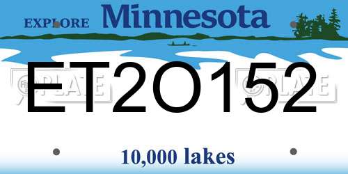 ET2O152 Minnesota License Plate