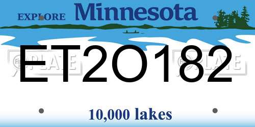 ET2O182 Minnesota License Plate