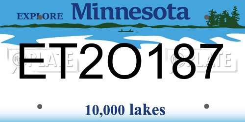 ET2O187 Minnesota License Plate