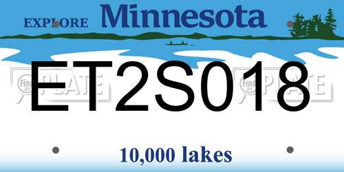 ET2S018 Minnesota License Plate