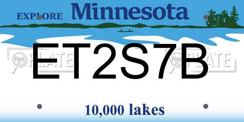 ET2S7B Minnesota License Plate