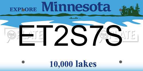 ET2S7S Minnesota License Plate