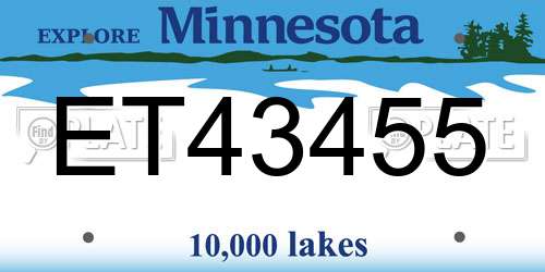 ET43455 Minnesota License Plate