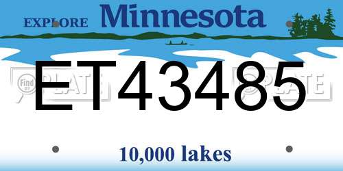 ET43485 Minnesota License Plate
