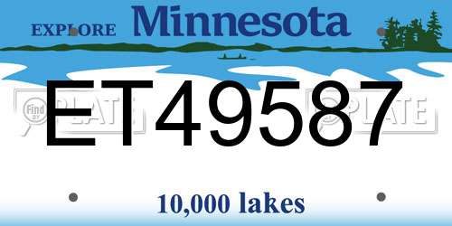 ET49587 Minnesota License Plate