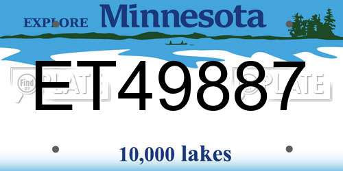 ET49887 Minnesota License Plate