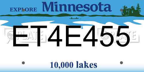 ET4E455 Minnesota License Plate