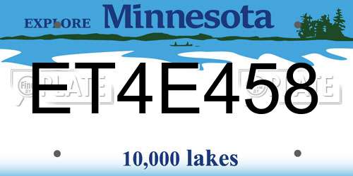 ET4E458 Minnesota License Plate