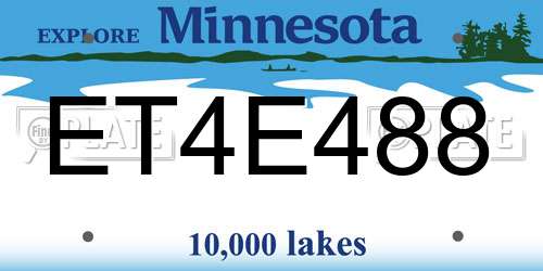 ET4E488 Minnesota License Plate