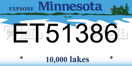 ET51386 Minnesota License Plate
