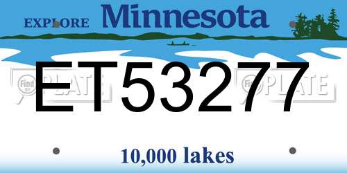 ET53277 Minnesota License Plate