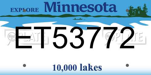 ET53772 Minnesota License Plate