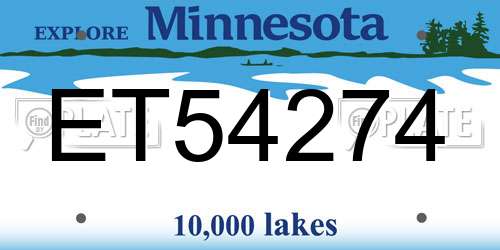 ET54274 Minnesota License Plate