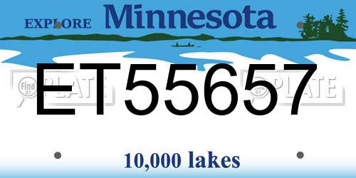ET55657 Minnesota License Plate
