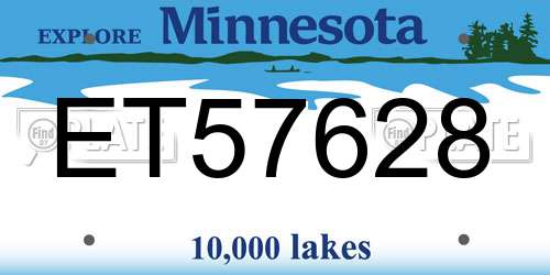 ET57628 Minnesota License Plate