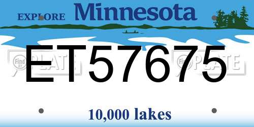ET57675 Minnesota License Plate