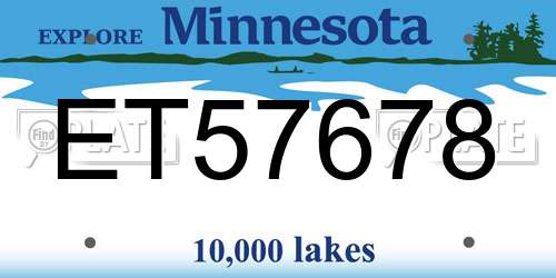 ET57678 Minnesota License Plate