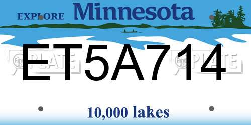 ET5A714 Minnesota License Plate