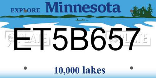 ET5B657 Minnesota License Plate