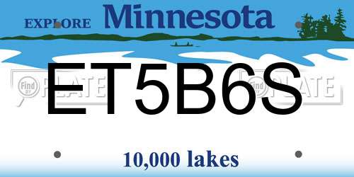 ET5B6S Minnesota License Plate
